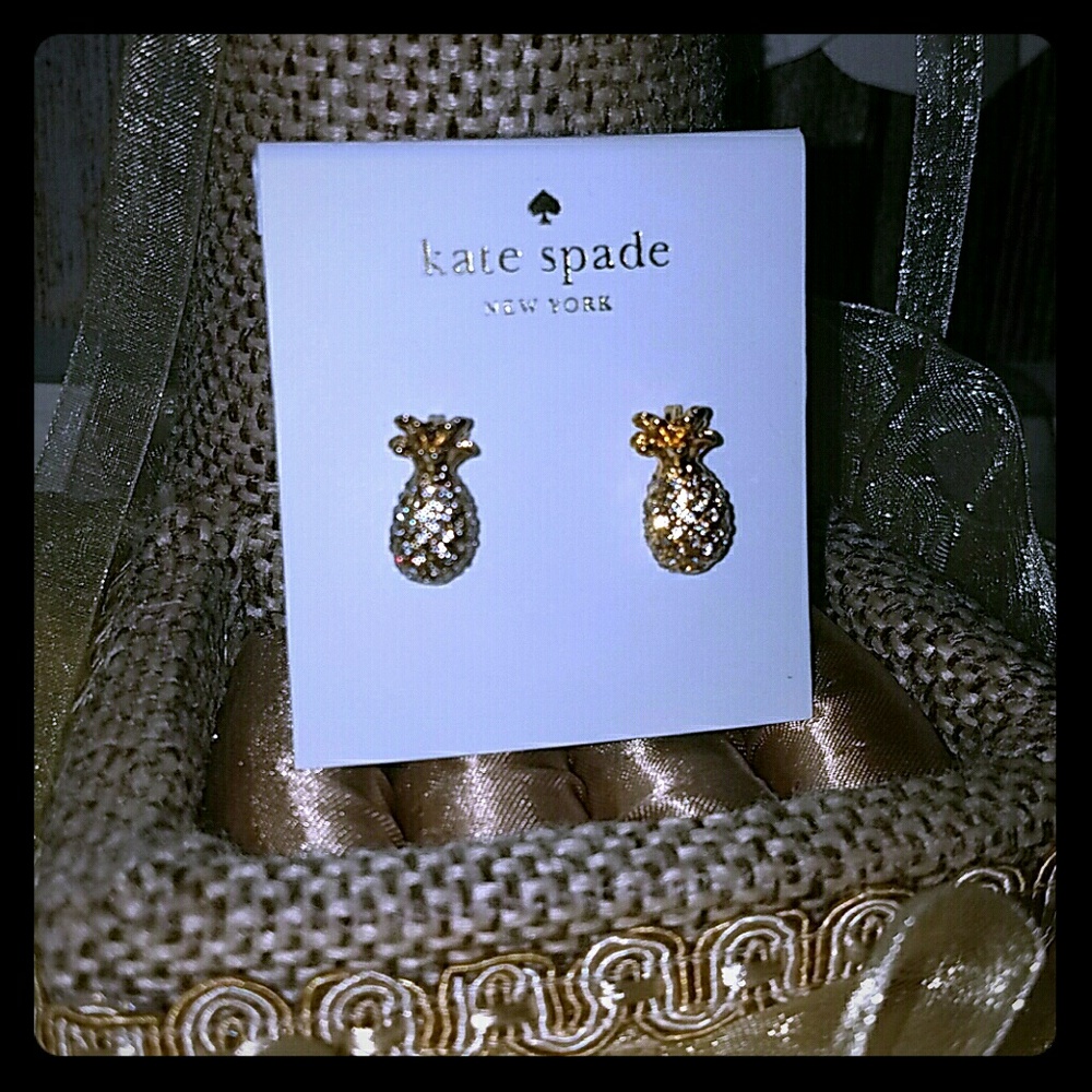 Kate spade pave pineapple earrings